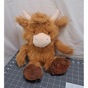 Animal Adventure Highland Cow Plush Teddy Lovey Brown Collectible Soft Cozy